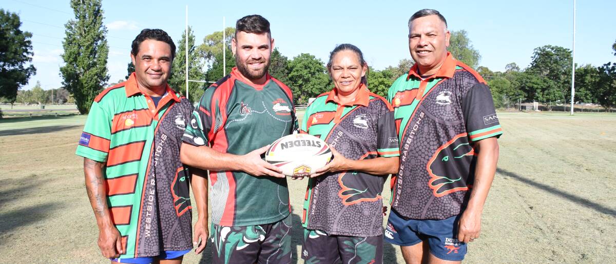 LEADING FROM THE FRONT: Westside's 2019 coaches Mick Louie (under 18s), Matt Naden (first grade), Brigette Fernando (league tag) and Jason Hill (reserves). Photo: JENNIFER HOAR