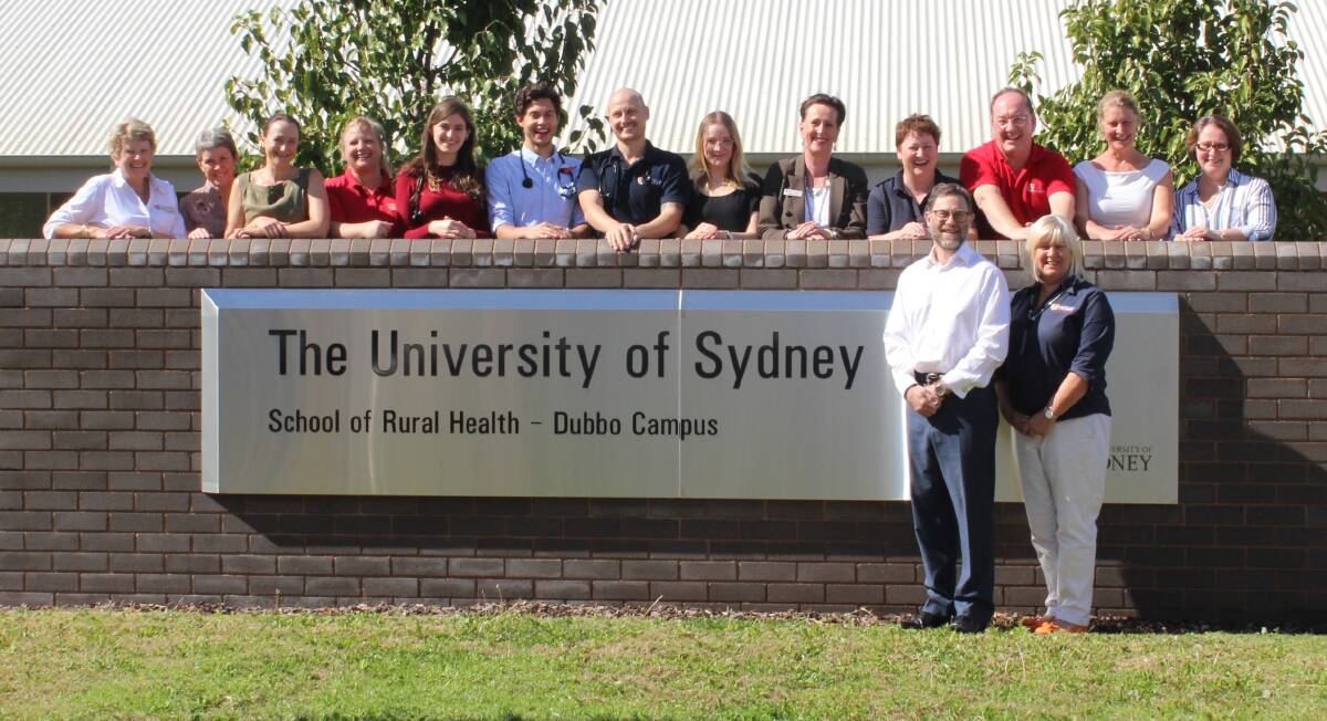 School of Rural Health students with Head of School Dr Mark Arnold and school manager Kim O'Connor. Photo: CONTRIBUTED