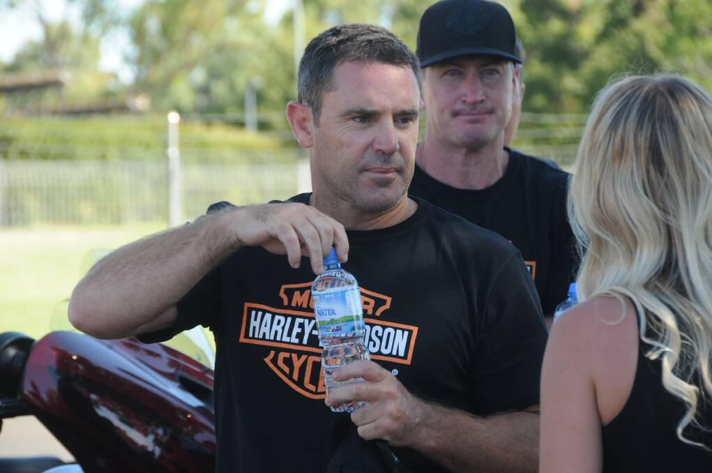 DROUGHT RELIEF: Brad 'Freddy' Fittler (pictured during a Hogs for Homeless visit to Dubbo last year). Photo: NICK GUTHRIE