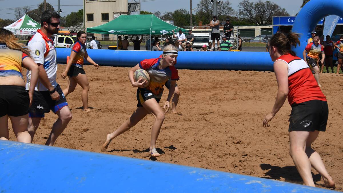 A WEEK OF FIRSTS: Less than a week after competing in a beach rugby tournament at Dubbo Showground, the likes of Holly Black could be in action yet again on Friday. Photo: NICK GUTHRIE