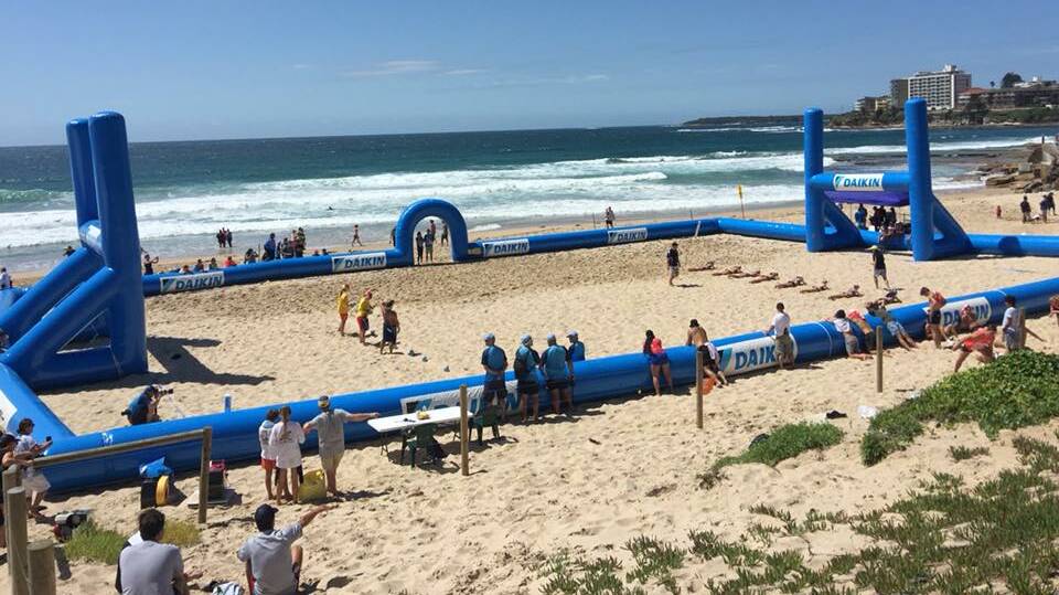 The Waratahs' Daikin blow-up arena that will be a freighted to Dubbo for the event. Photo: DUBBO RHINOS BEACH RUGBY TOURNAMENT FACEBOOK
