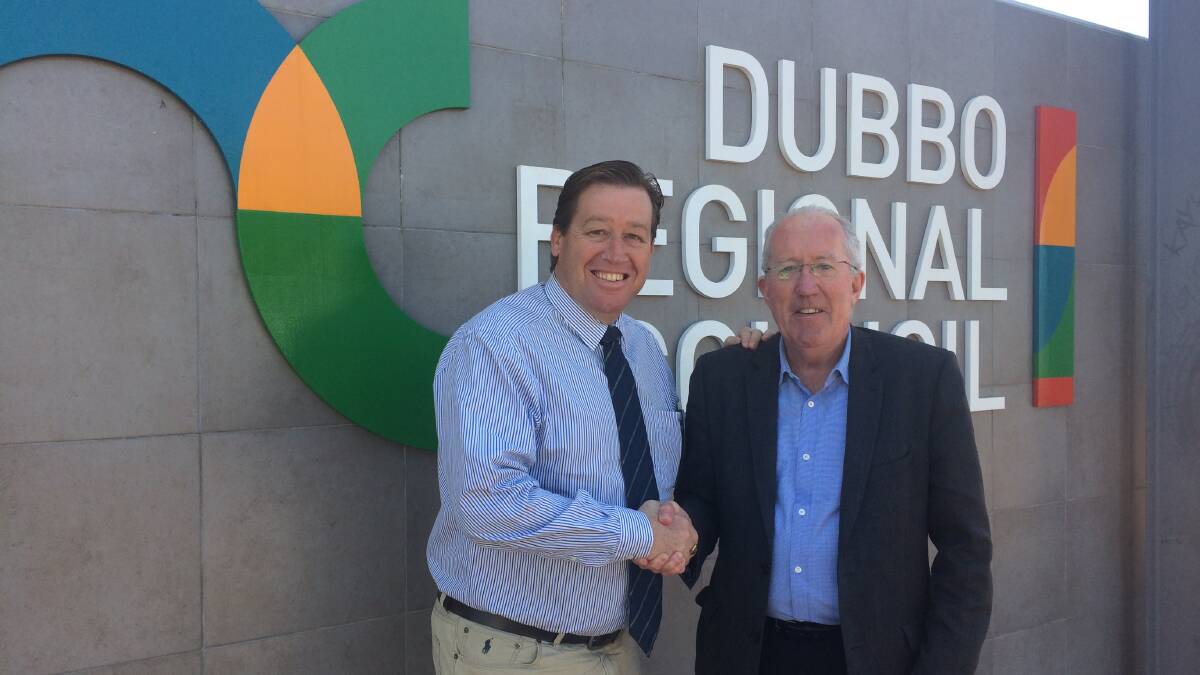 Dubbo MP Troy Grant with Michael Kneipp. Photo: CONTRIBUTED