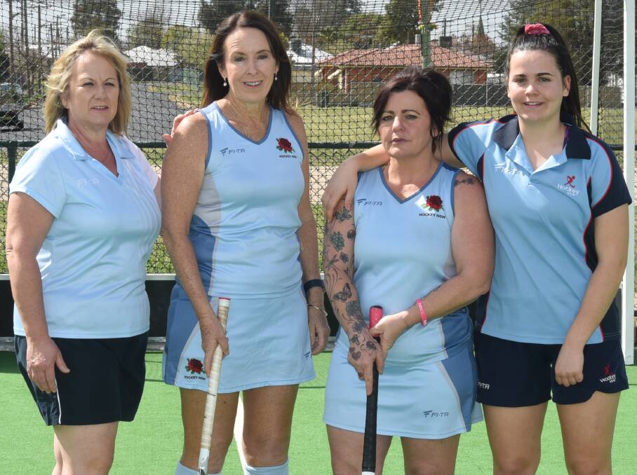 INSPIRING: Helen McGee, Tracey Hardie-Jones, Deb Brown and Lily Campbell are all evidence of the strength of Dubbo hockey. Photo: AMY MCINTYRE