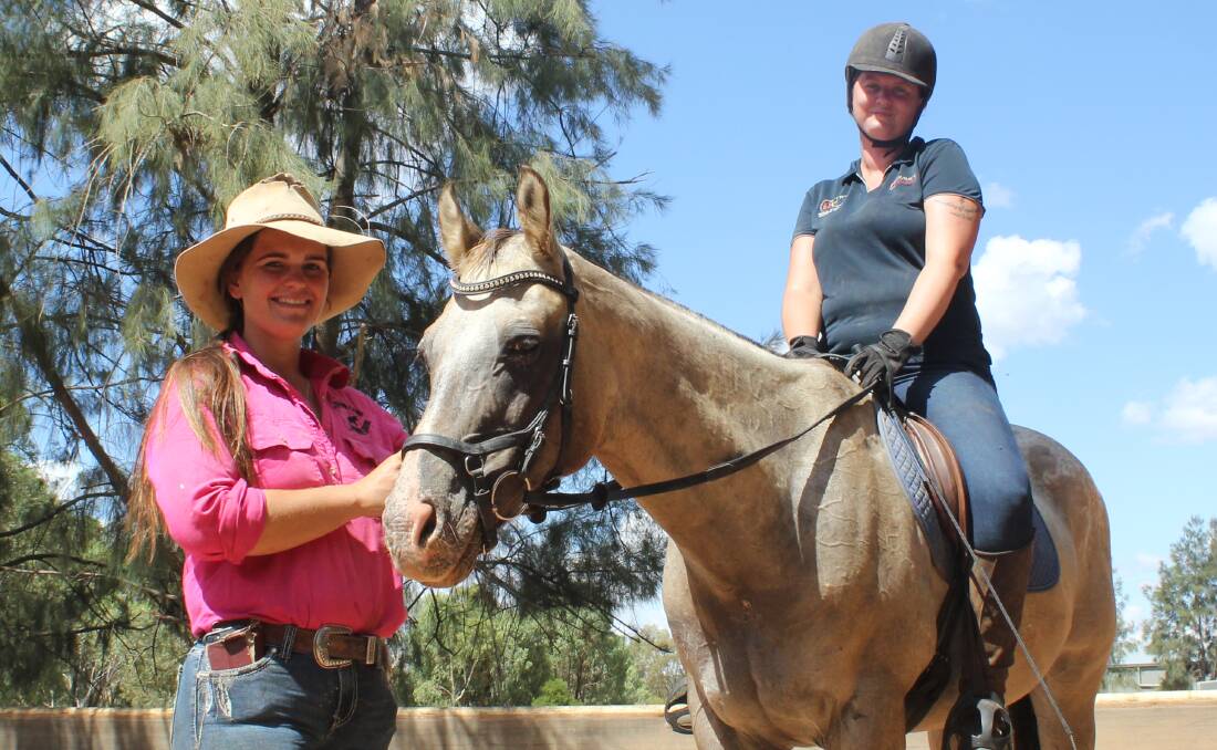 HELPING HAND: Bryony Pimm credits Western Plains Riding Centre's Emma Ward with getting her back in the saddle. She is urging anyone struggling - with a fear of riding or any other issue - to seek help. Photos: JENNIFER HOAR.