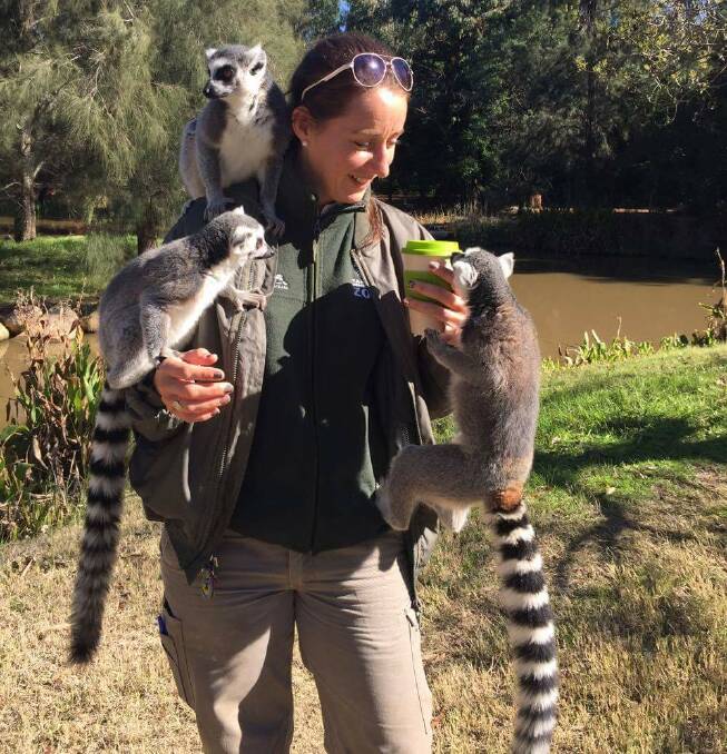 Even the lemurs at Taronga Western Plains Zoo (pictured with keeper Sasha Brook) are on board with #PlasticFreeJuly!