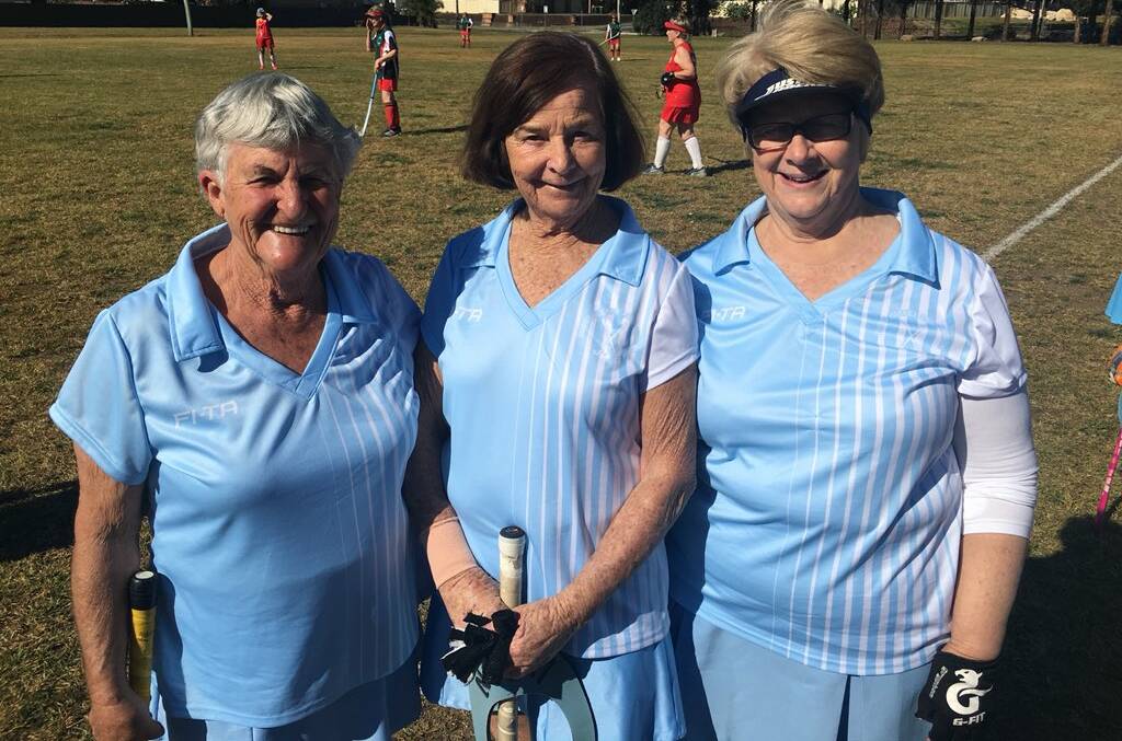 FOR THE LOVE OF THEIR SPORT: Mary Dawn Jones (74), Lyn Blinkhorne (76) and Wendy Lee (70).
