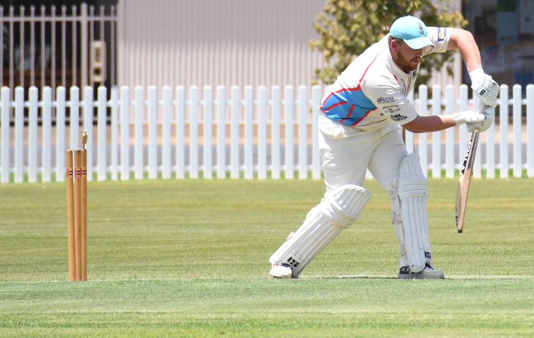 GOT HIM: Rugby's Roland O'Connor gets bowled by Newtown's Trent Smith at Vcitoria Park No 2 Oval on Saturday. Photo: AMY MCINTYRE