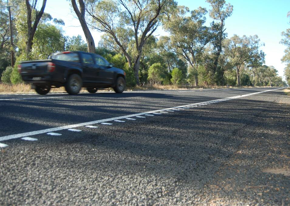 Audio tactile line markings along the Mitchell Highway west of Trangie - a stretch of road that has claimed seven lives in the past eight years.
