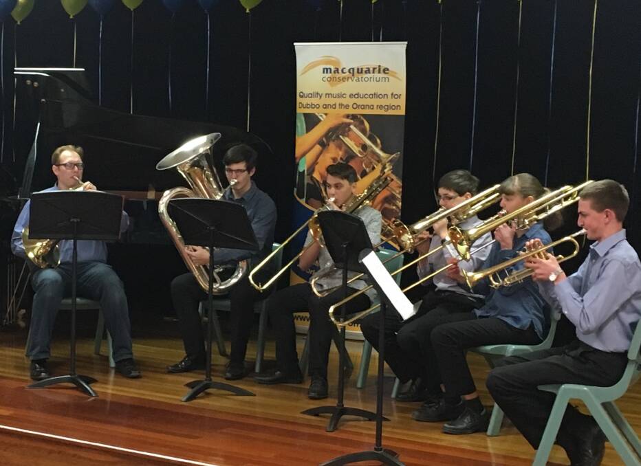 Smooth Sounds: Macquarie Conservatorium’s Brass Ensemble were popular performers at community events in 2018. Photo: Supplied.