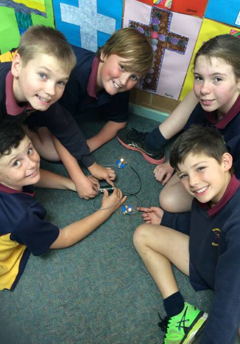 Hands on learning: Group Two from the Year 5 Science, Technology, Engineering and Maths (STEM) groups enjoyed conducting experiments. Photo: Supplied.