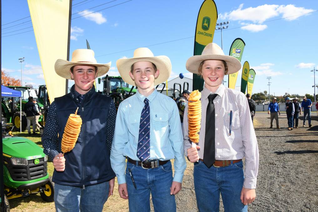 Lachlan Hooper, Harry Kidd, and Charlie Duffy at the 2023 Dubbo Show. Picture by Amy McIntyre