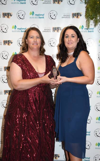 Deserved Recognition: Operations Manager, Mellissa Bourke (left), receives the Innovation Award on behalf of the team from REDI.E. Photo: File.