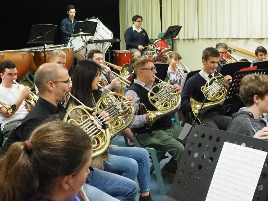 Working together: Workshop for brass and wind players with musicians from Sydney Symphony Orchestra at Macquarie Conservatorium. Photo: Supplied.