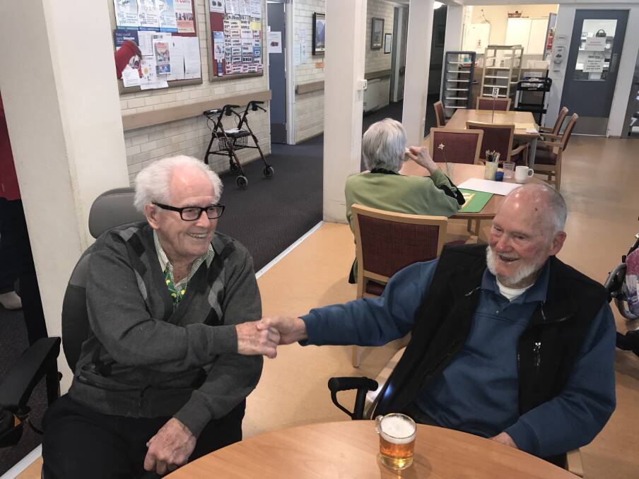 Keeping you on your toes: Resident and volunteer Arthur Riley (right), has been volunteering for the RFBI for twenty years and hasn't looked back. Photos: Supplied.