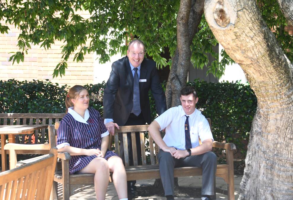 Helping Hands: Head of Boarding Ben Christopherson, with Boarding Captains Rosie McNair and Cooper Evans. Photo: Supplied.
