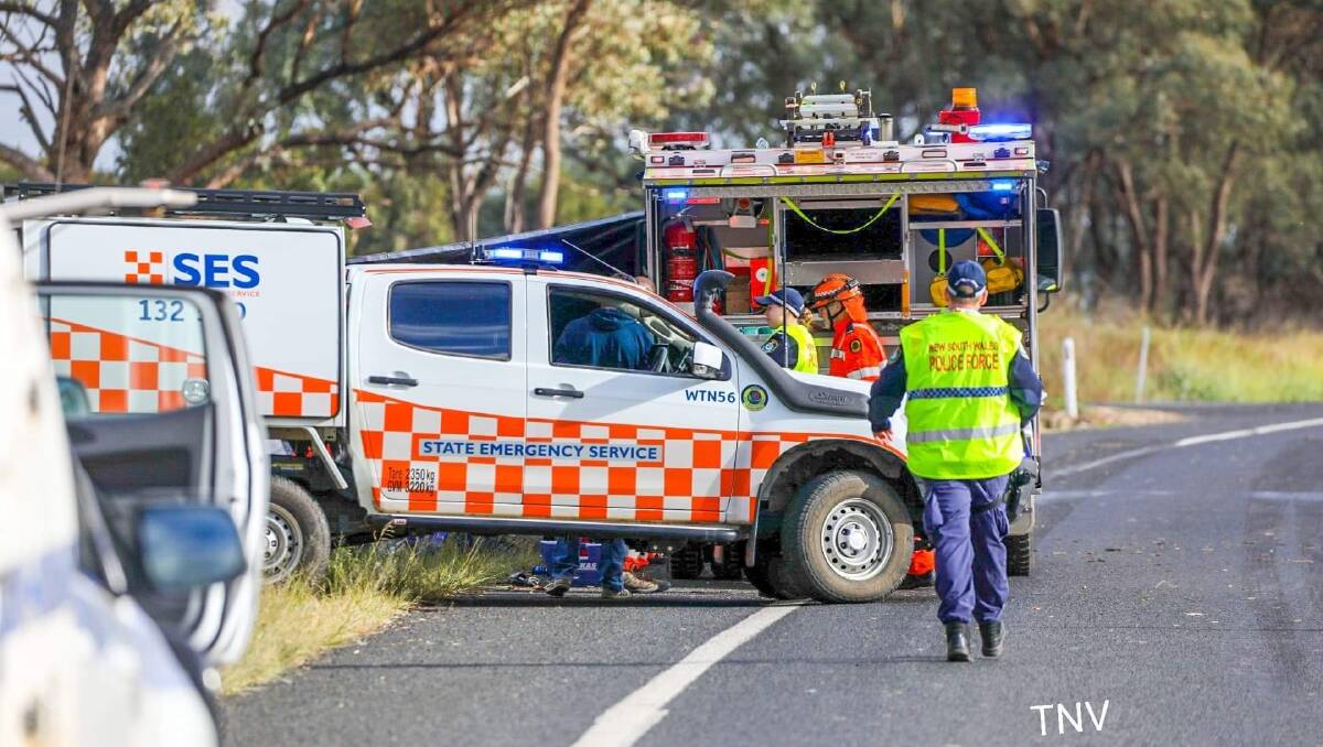 Police and other emergency services at the accident scene outside Wellington. PHOTO: TROY PEARSON 