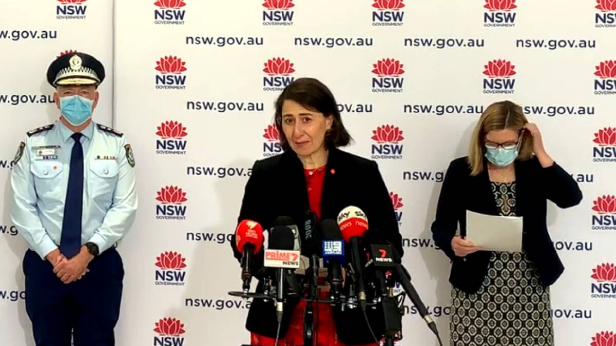 NSW Premier Gladys Berejiklian announces a "disturbing number" of new COVID-19 cases as of Modnday morning. Picture: Facebook/Gladys Berejiklian.