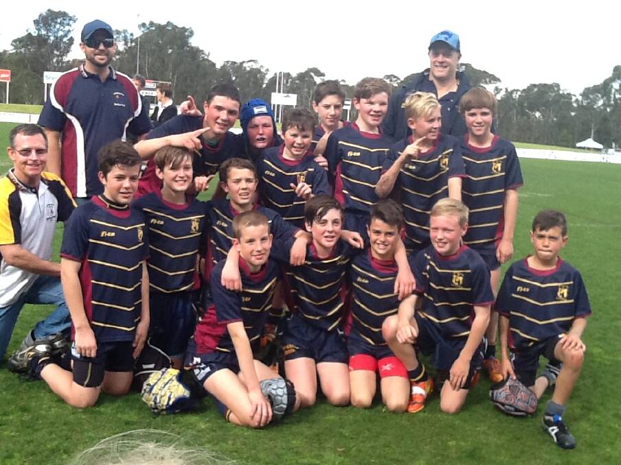 The victorious St Mary's team after their win Rugby Legaue Challenge grand final win over St Joseph's Taree. Photo: CONTRIBUTED