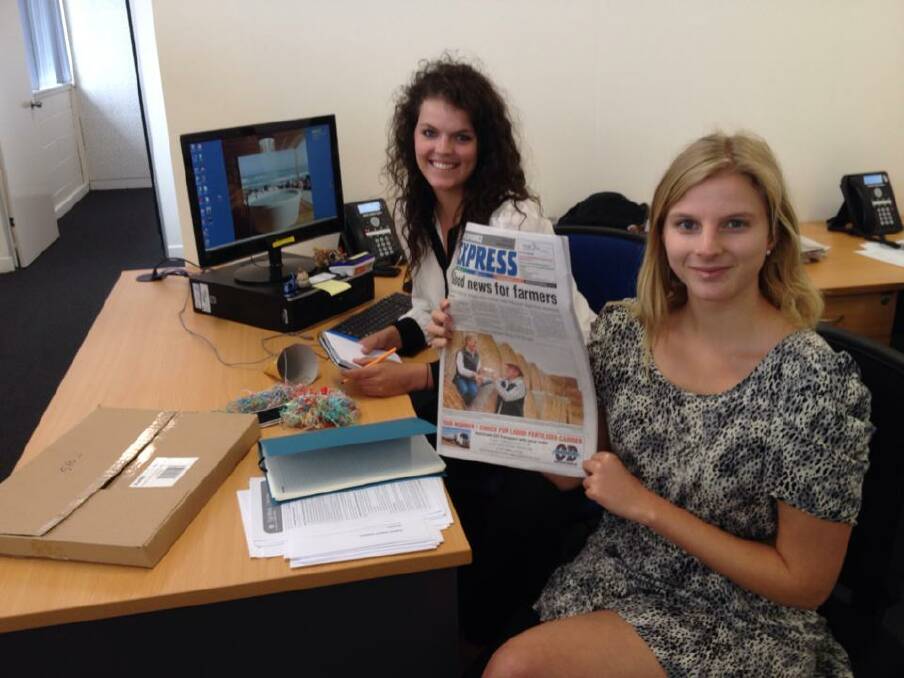 Fresh face: Molly Baxter (left) replaces Liz Langdale as the new journalist at the Esperance Express.
