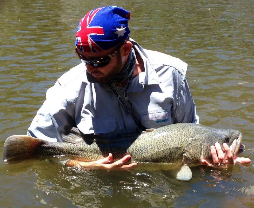 Lincoln McBroom with a 92 centimetre Murray cod. 
Photo: CONTRIBUTED.