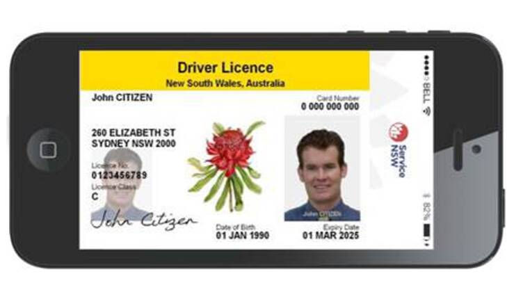 THIS COULD BE YOU: A supplied mock up of what a digital driver's licence could look like. Photo FILE.