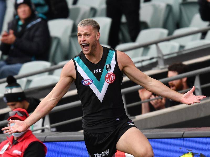 Peter Ladhams is back in the Port Adelaide team to take on the Western Bulldogs.