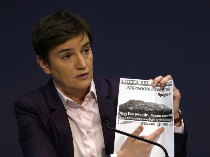 Serbian PM Ana Brnabic says the government is revoking Rio Tinto's lithium mine licences.