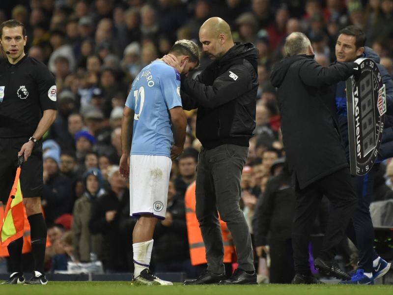 Pep Guardiola has confirmed Sergio Aguero will miss at least two matches due to injury.