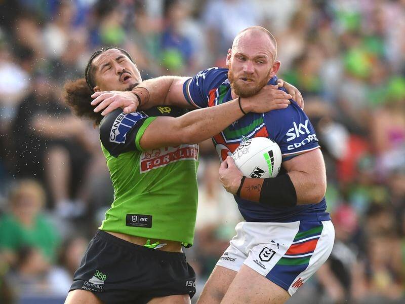 New Sydney Roosters signing Matt Lodge (r) is glad he won't be considered the team's enforcer.