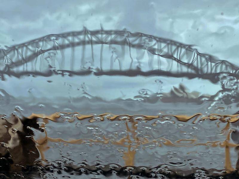 Sydney is being soaked in its wettest year since the the previous record was set 72 years ago. (AP PHOTO)