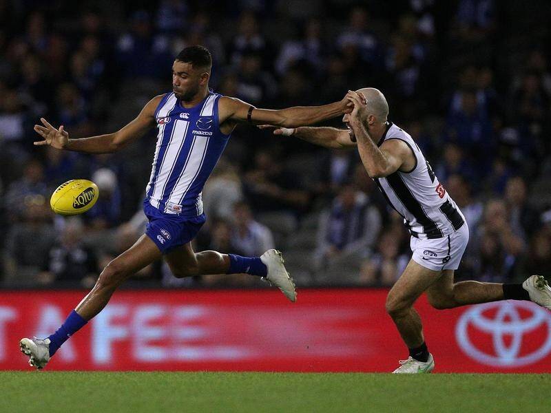 North Melbourne's Tarryn Thomas has been banned for one AFL match after a rough conduct charge.