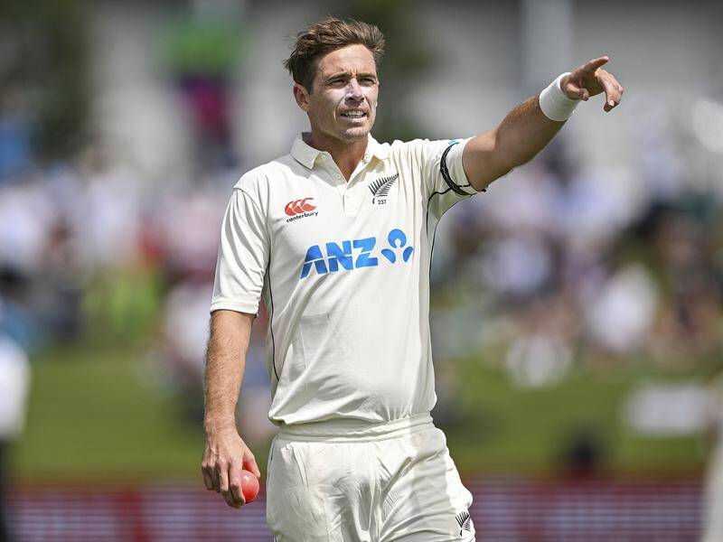 Tim Southee leads New Zealand in Bangladesh at the start of a new World Test Championship cycle. (AP PHOTO)