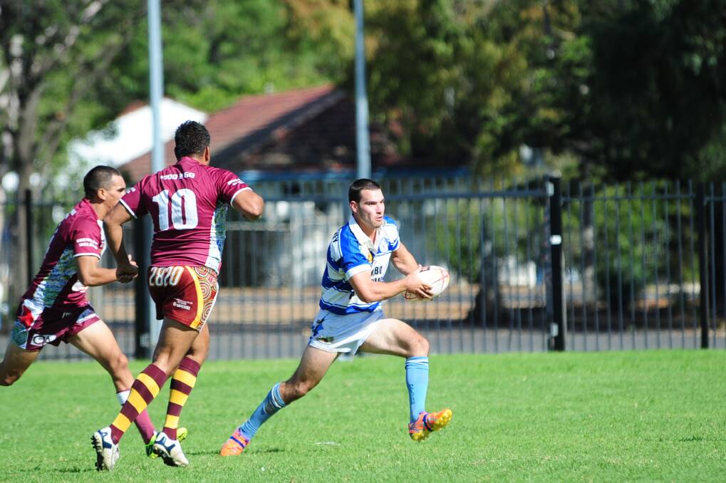 John Grey in action for Dubbo Macquarie in a trial against Wellington earlier this season.