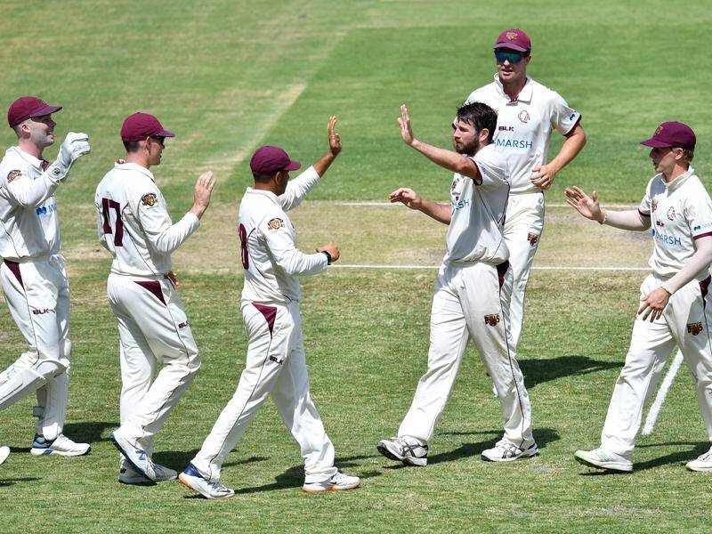 Queensland have thrashed Tasmania by 10 wickets with a day to spare in their Gabba Shield clash.