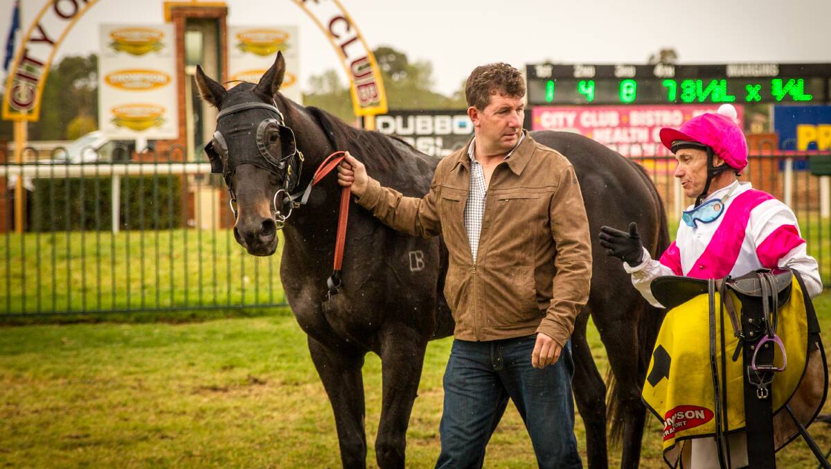 Trainer Luke Griffith and jockey Greg Ryan will combine with Space Invader at Dubbo tomorrow.  
Photo: JANIAN McMILLAN (www.racingphotography.com.au)