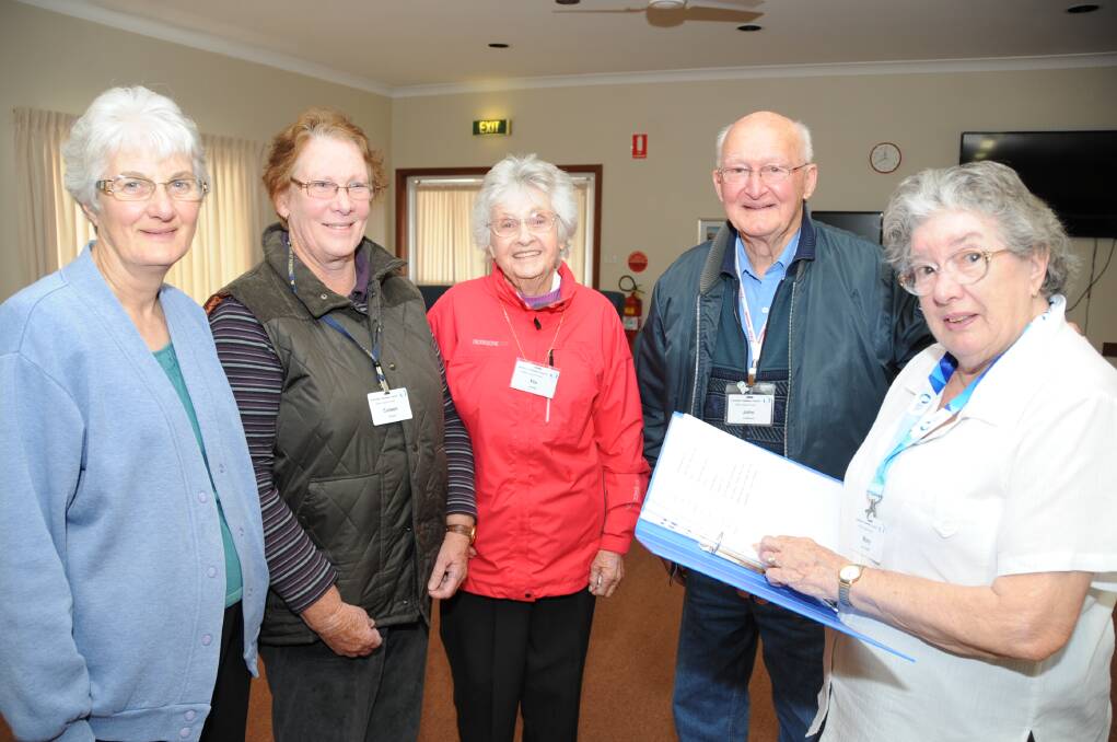 The Australian Diabetes Council Dubbo Support Group committee: Valda Kellehear, Colleen Brown, Flo Ashby, John Kellehear, Mary de Graff. 
Photo BELINDA SOOLE