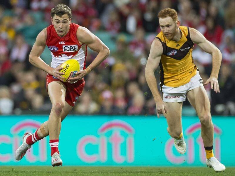 Sydney's Will Hayward (L) has extended his contract with the Swans until the end of the 2024 season.