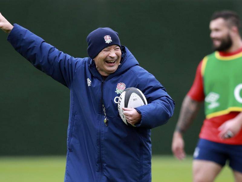 England's Eddie Jones, in good spirits in training last Friday, has now been forced to self-isolate.