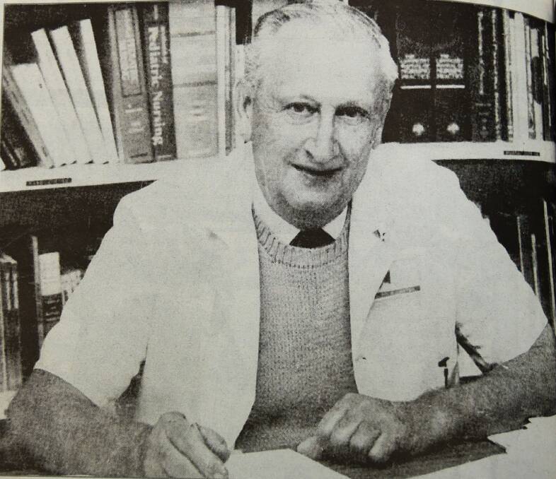 George Hatch pictured at his desk at Dubbo Hospital during the 1980s. 												    Photo: FILE