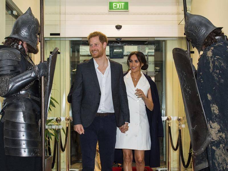 Prince Harry and Meghan's welcoming party of orcs from director Peter Jackson's Lord of the Rings.