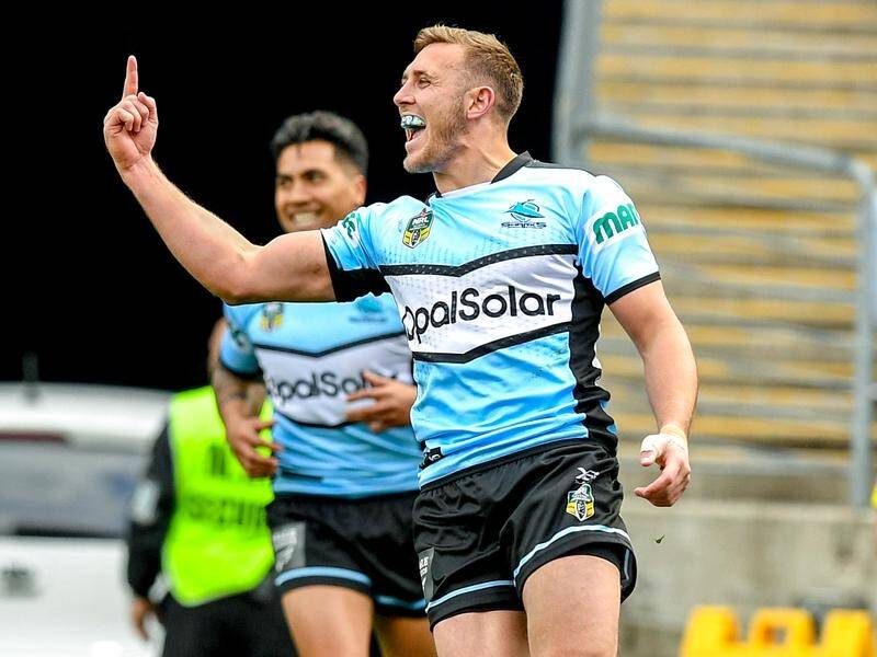 Kurt Capewell scored the opening try in Cronulla's final regular season game win over Canterbury.