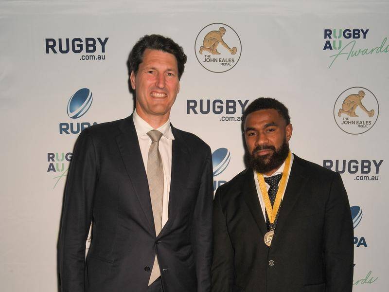 John Eales (L) and other Wallaby greats are backing the International Rugby Academy of Australia.