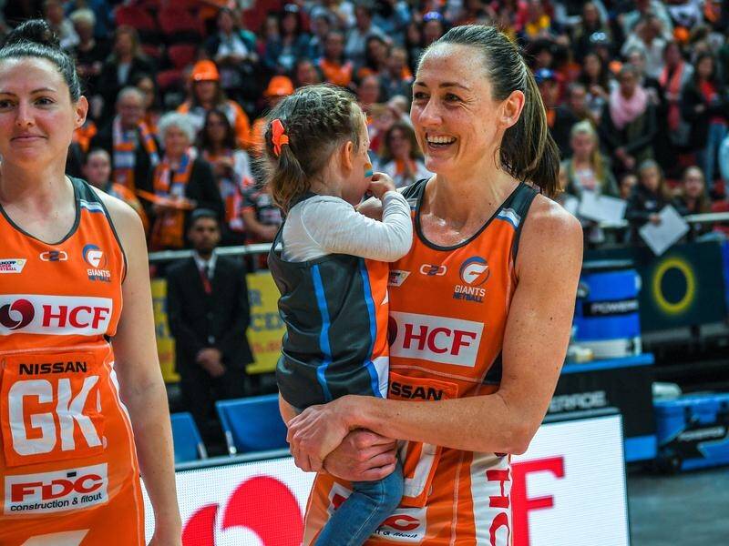 Giants veteran Bec Bulley (R) has announced her retirement after Sunday's preliminary final loss.