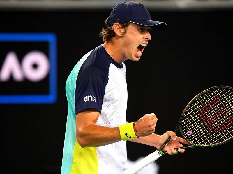 Alex de Minaur booked his spot in the Australian Open second round after beating Lorenzo Musetti.
