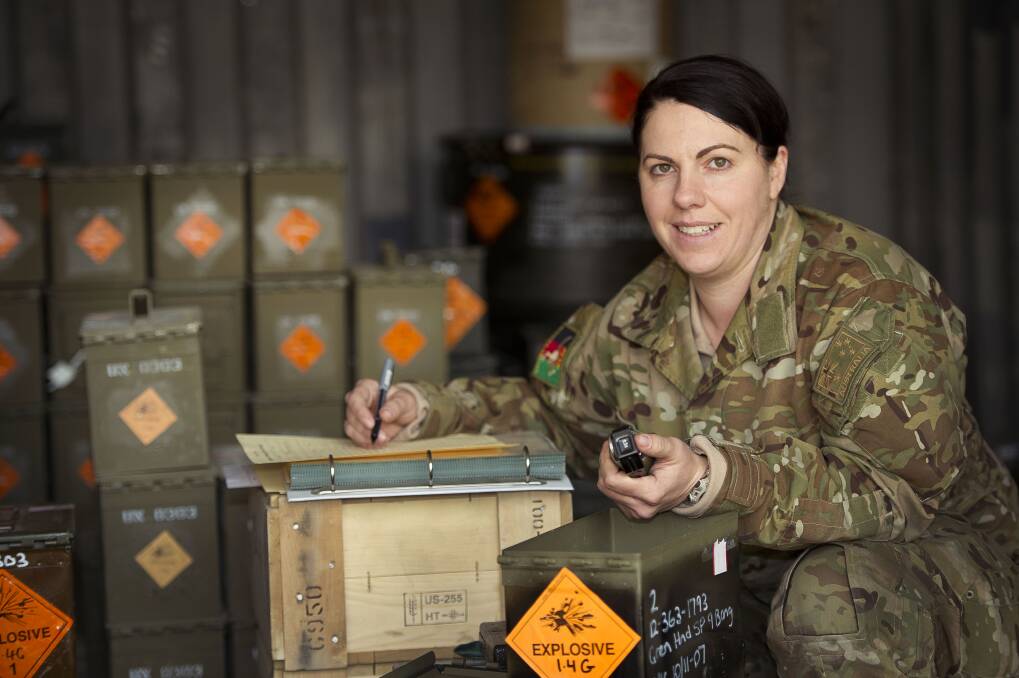 Lance Corporal Natalie Hudson is an ammunition supplier on deployment in Kabul, Afghanistan. Her main job is to take delivery of and account for ammunition, as well as handling, storing, receipting and issuing ammunition.  
Photo: CONTRIBUTED