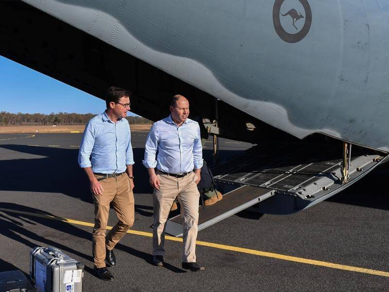 Josh Frydenberg and David Littleproud are on a three-day visit to drought-affected towns.
