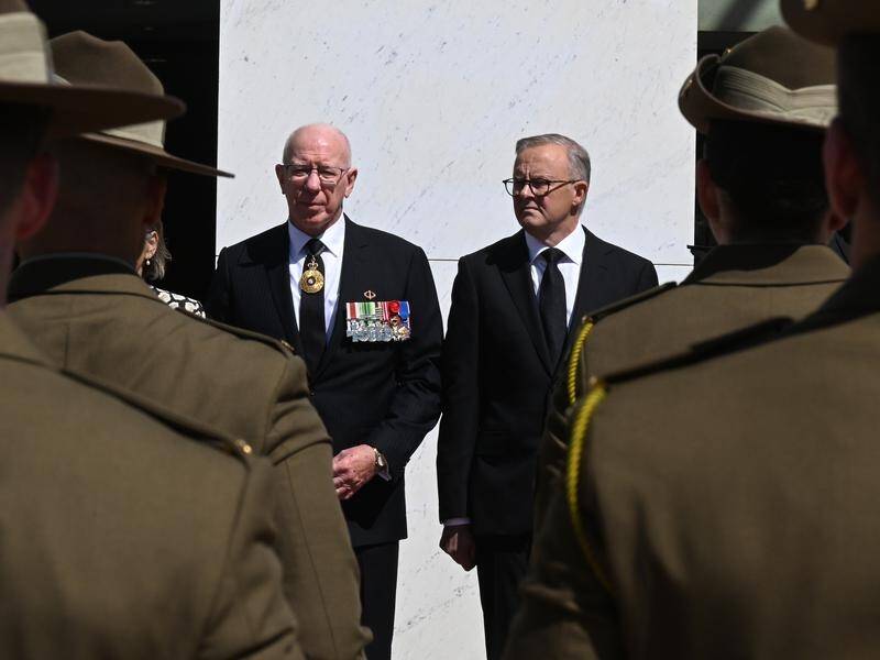 Governor-General David Hurley and Prime Minister Anthony Albanese are heading to London. (Mick Tsikas/AAP PHOTOS)