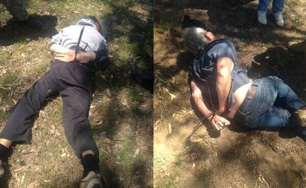 ARRESTED: Gino and Mark Stocco were arrested near Dunedoo on Wednesday. Photo: NSW POLICE/Twitter
