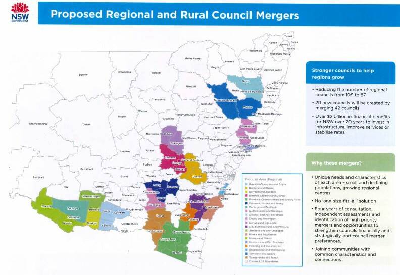 How NSW's regional councils will be formed under Friday's proposal.