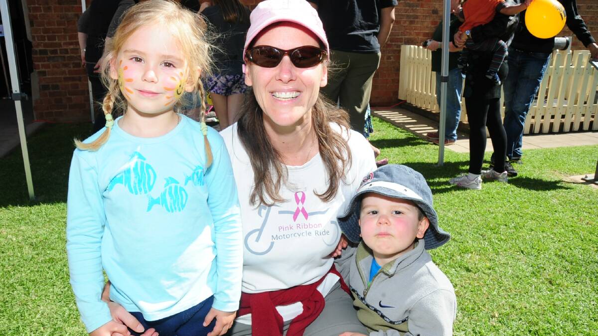 EASTER FAMILY FUN AT THE OLD DUBBO GAOL: Amy, Kylie and Jay Gorman. Photo: CHERYL BURKE